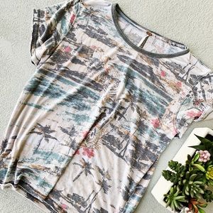 FREE PEOPLE Tiger Print Tee